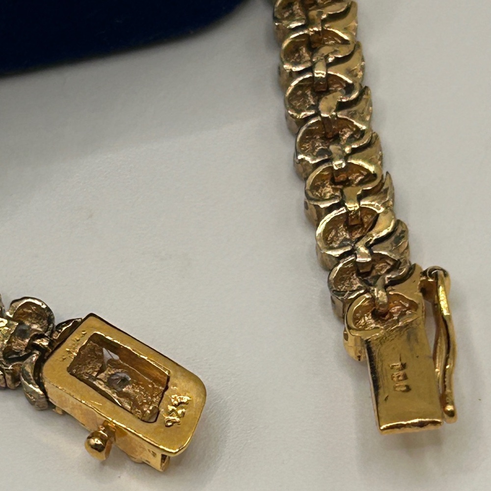Vintage Designer Gold Vermeil Sterling Tennis Bracelet​ - Picture 3 of 11